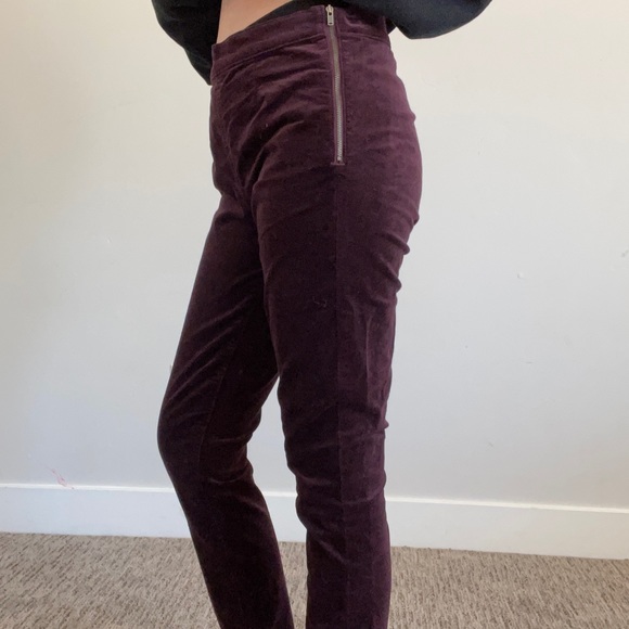 PURPLE VELVET PANTS WITH SIDE ZIP - Picture 10 of 10